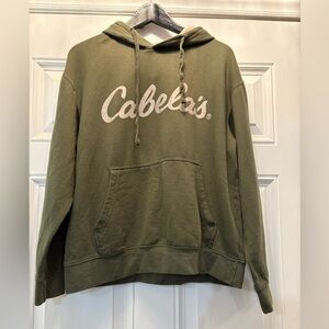 Cabela's Forest Green Hoodie Medium Outdoors Fisherman Core Gorp Cores